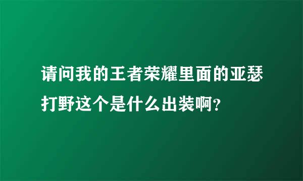 请问我的王者荣耀里面的亚瑟打野这个是什么出装啊？