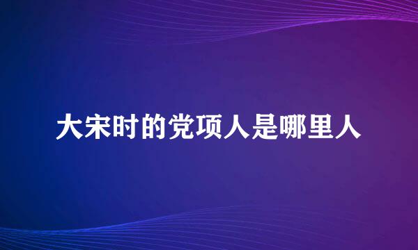 大宋时的党项人是哪里人