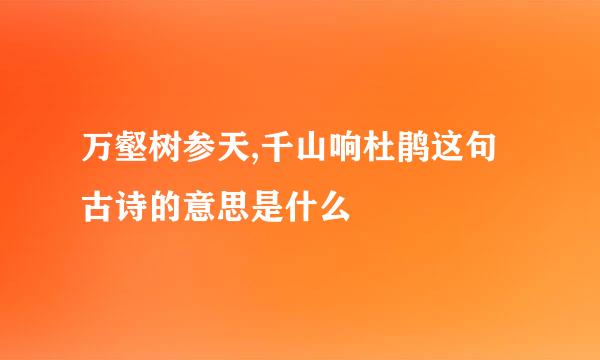 万壑树参天,千山响杜鹃这句古诗的意思是什么