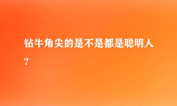 钻牛角尖的是不是都是聪明人？