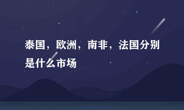 泰国，欧洲，南非，法国分别是什么市场