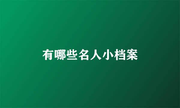 有哪些名人小档案