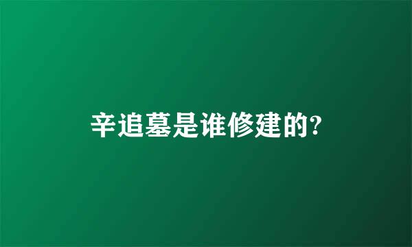 辛追墓是谁修建的?