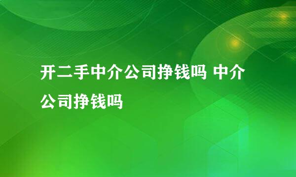 开二手中介公司挣钱吗 中介公司挣钱吗