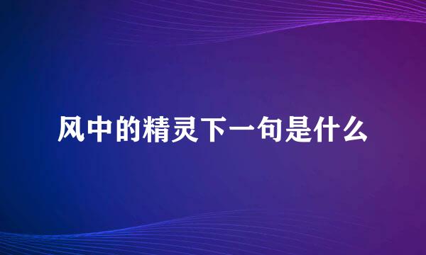 风中的精灵下一句是什么