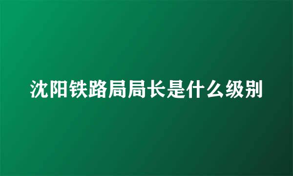 沈阳铁路局局长是什么级别