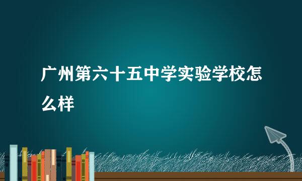 广州第六十五中学实验学校怎么样