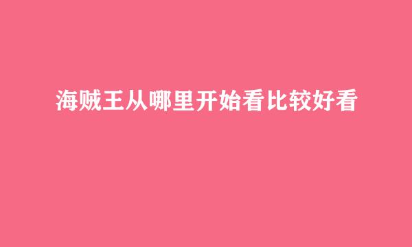 海贼王从哪里开始看比较好看