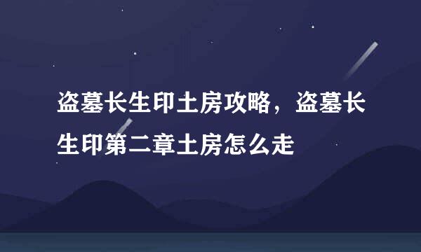 盗墓长生印土房攻略，盗墓长生印第二章土房怎么走