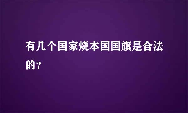 有几个国家烧本国国旗是合法的？