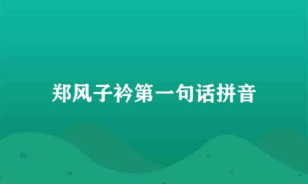 郑风子衿第一句话拼音