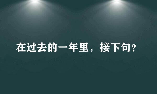 在过去的一年里，接下句？