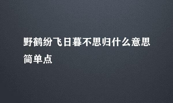 野鹤纷飞日暮不思归什么意思简单点