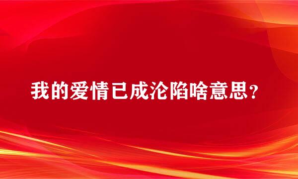 我的爱情已成沦陷啥意思？