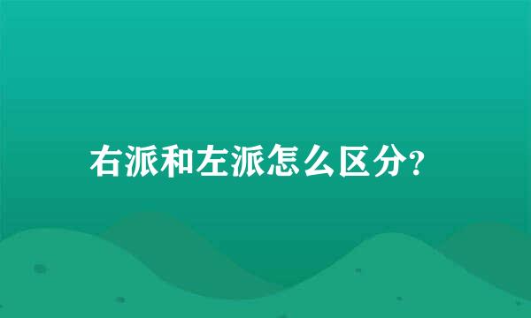 右派和左派怎么区分？