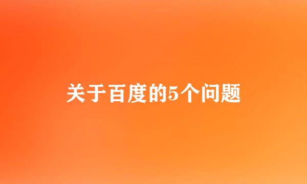 关于百度的5个问题