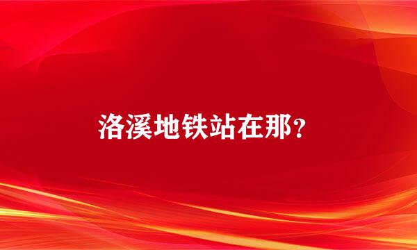 洛溪地铁站在那？