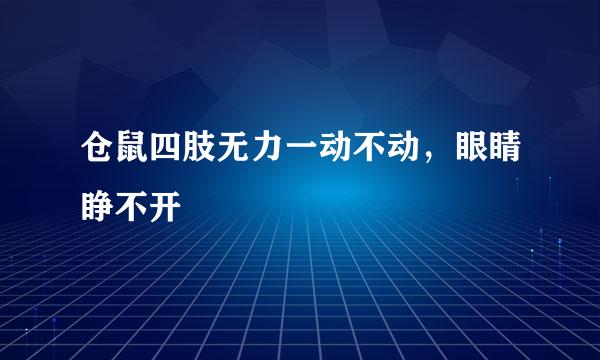 仓鼠四肢无力一动不动，眼睛睁不开