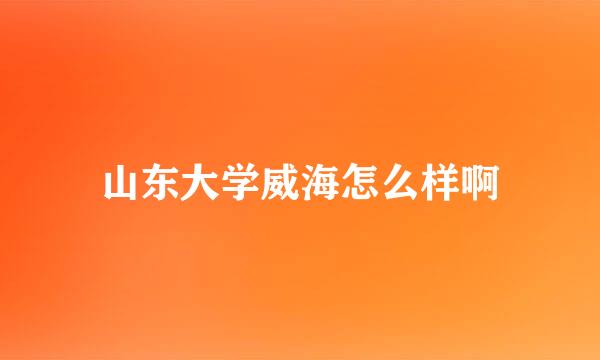 山东大学威海怎么样啊