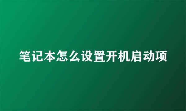 笔记本怎么设置开机启动项