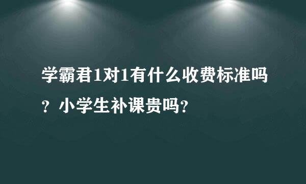 学霸君1对1有什么收费标准吗？小学生补课贵吗？