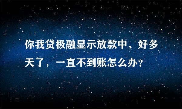 你我贷极融显示放款中，好多天了，一直不到账怎么办？