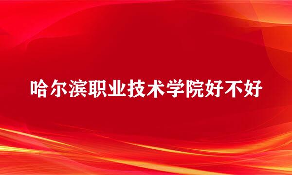 哈尔滨职业技术学院好不好