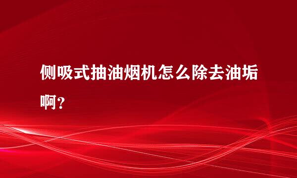 侧吸式抽油烟机怎么除去油垢啊？