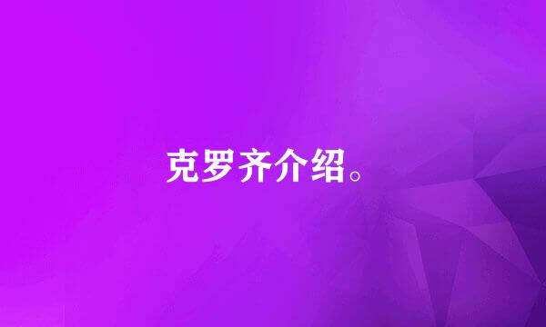 克罗齐介绍。