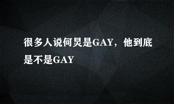 很多人说何炅是GAY，他到底是不是GAY