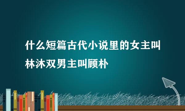 什么短篇古代小说里的女主叫林沐双男主叫顾朴