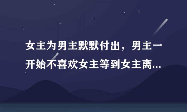 女主为男主默默付出，男主一开始不喜欢女主等到女主离开的时候才知道自己爱女主的言情小说