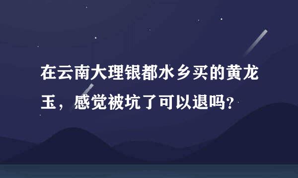 在云南大理银都水乡买的黄龙玉，感觉被坑了可以退吗？