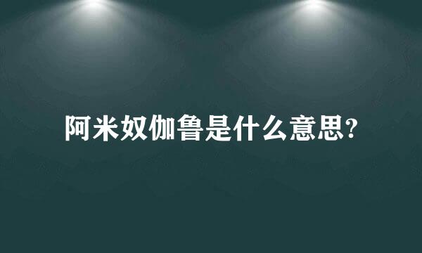 阿米奴伽鲁是什么意思?