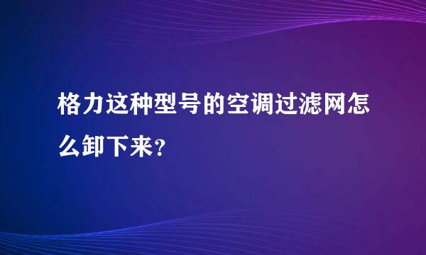 格力这种型号的空调过滤网怎么卸下来？