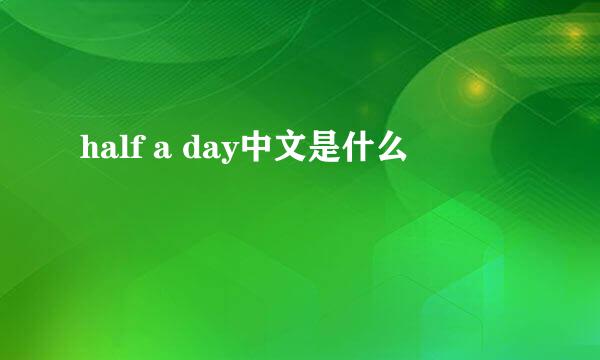 half a day中文是什么