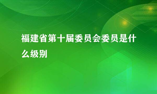 福建省第十届委员会委员是什么级别