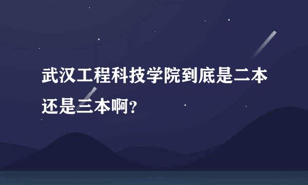 武汉工程科技学院到底是二本还是三本啊？