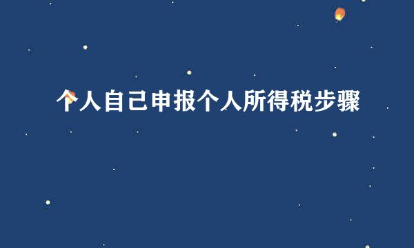 个人自己申报个人所得税步骤