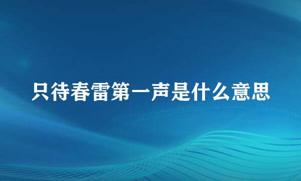 只待春雷第一声是什么意思