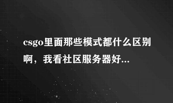 csgo里面那些模式都什么区别啊，我看社区服务器好多什么死亡服，其他服，看不懂啊，我只知道躲猫猫，