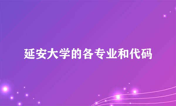 延安大学的各专业和代码