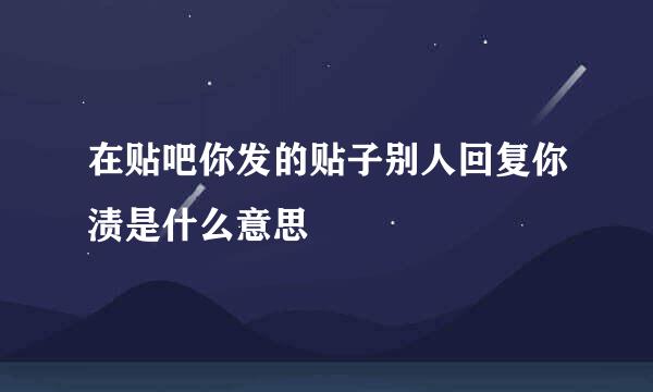 在贴吧你发的贴子别人回复你渍是什么意思