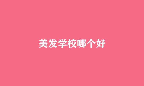 美发学校哪个好