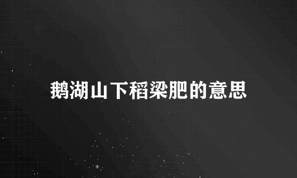 鹅湖山下稻梁肥的意思