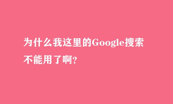 为什么我这里的Google搜索不能用了啊？