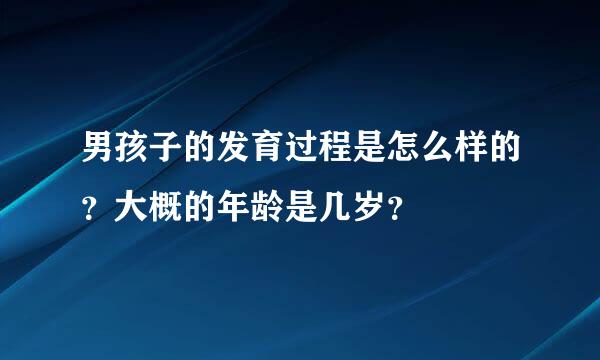 男孩子的发育过程是怎么样的？大概的年龄是几岁？