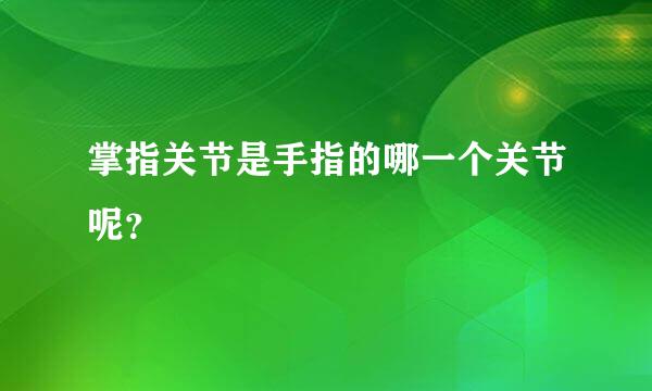 掌指关节是手指的哪一个关节呢？