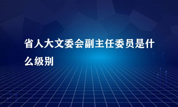 省人大文委会副主任委员是什么级别