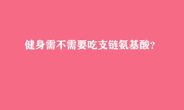 健身需不需要吃支链氨基酸？